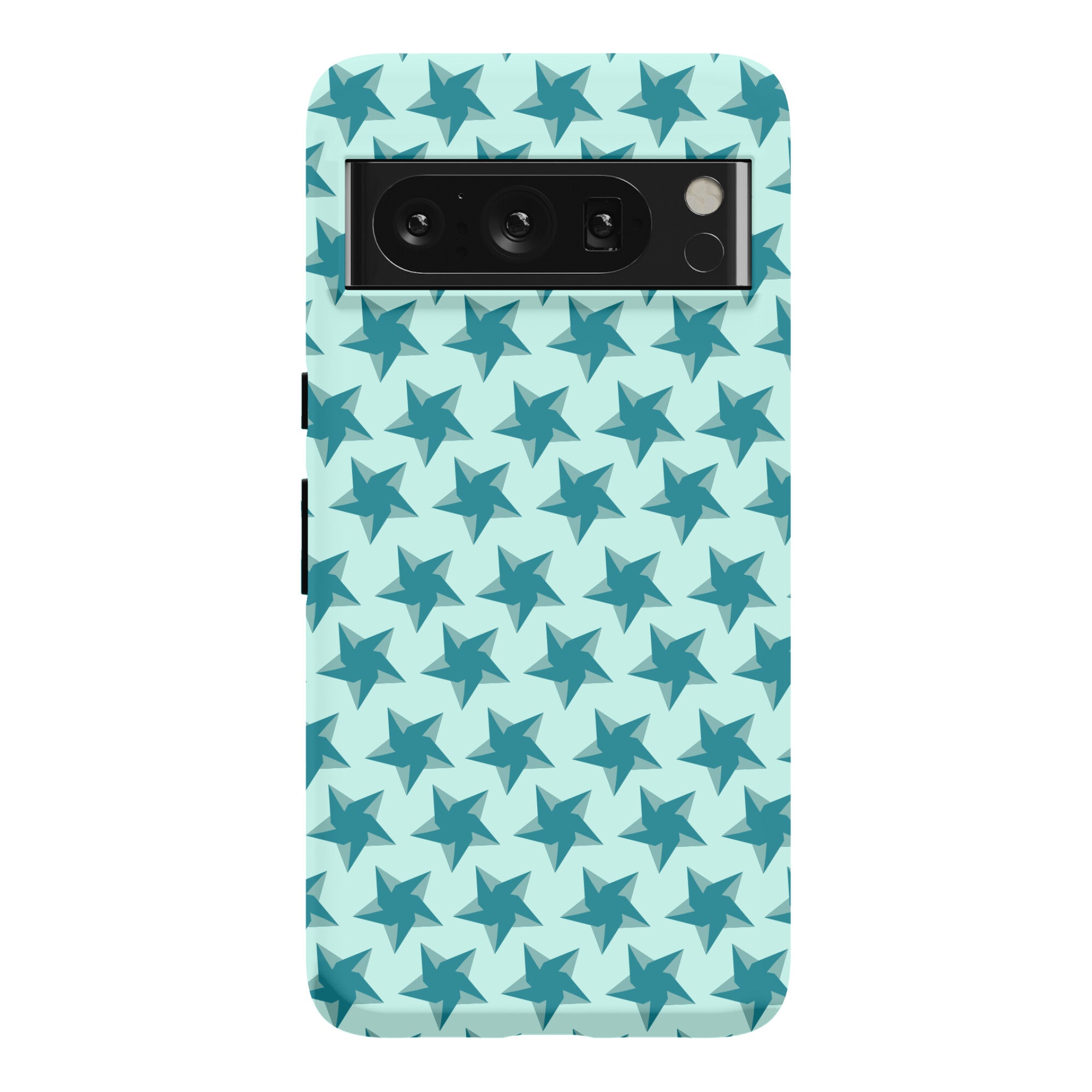 Teal Star Pattern Phone Case